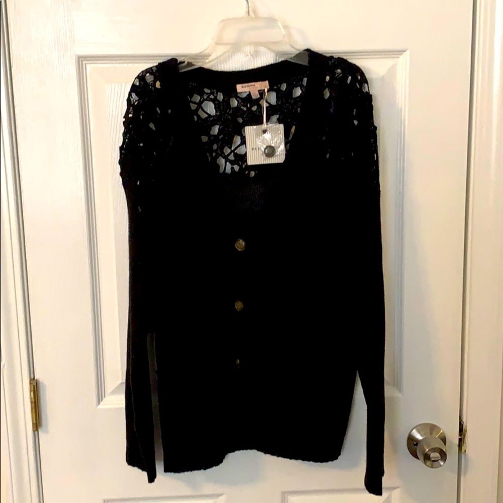 Black Blu Pepper Vintage sweater with cut-outs